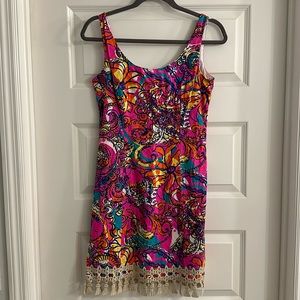 Lilly Pulitzer Eaton Shift Dress - Sea and Be Seen - Size 2 Gold Tassels